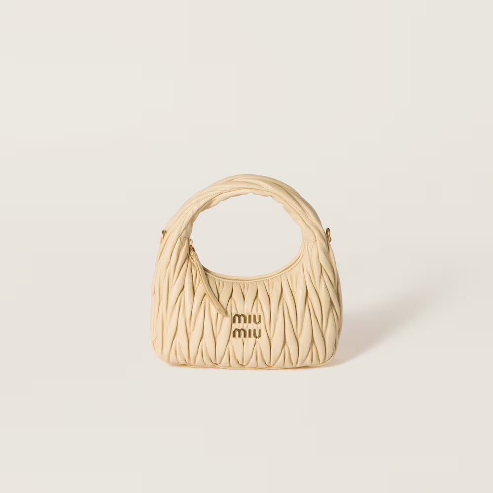 Wander Matelassé Nappa Leather Hobo Bag Small